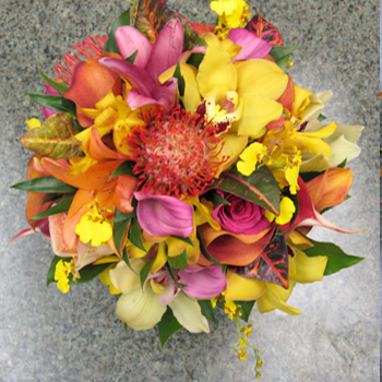 Red wedding bouquets flowers tropical